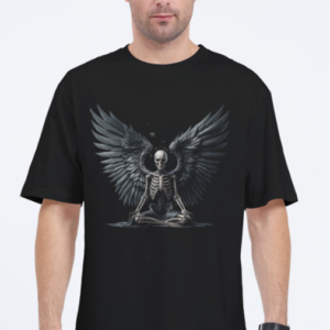 Oversized Tee – Fallen Skeleton Wings