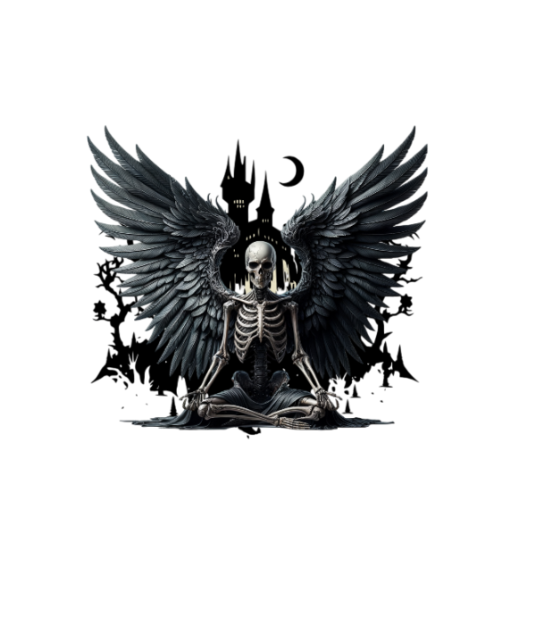 Oversized Tee – Fallen Skeleton Wings - Image 4